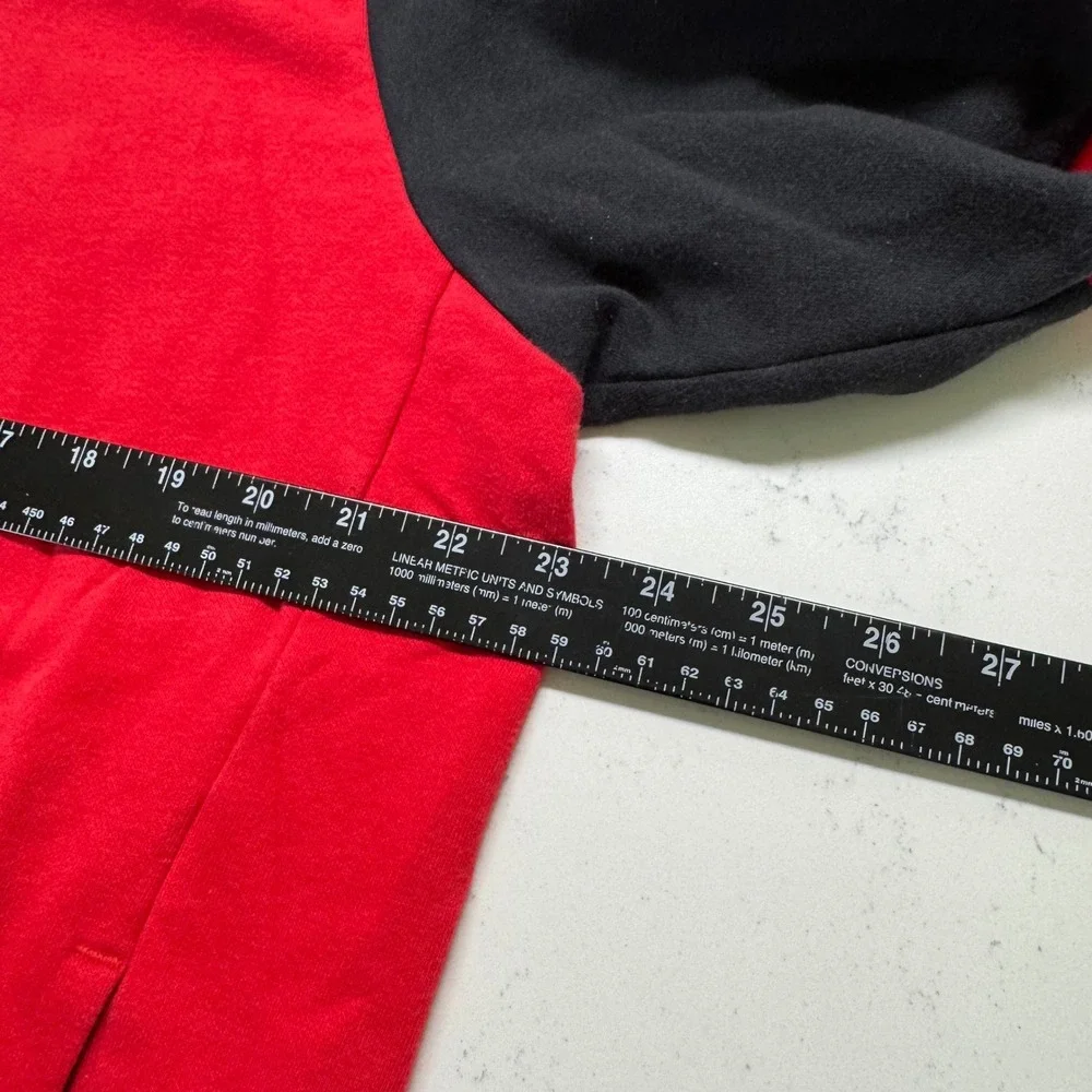 The North Face Full Zip Hoodie Mens Large Red Black Colorblock A3X9E Logo